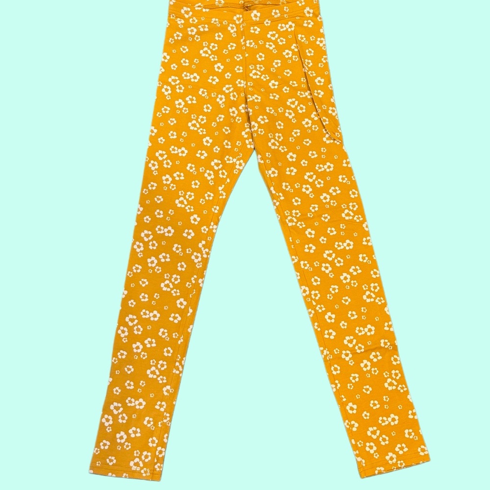 Old Navy Mustard Yellow Floral Kids Leggings
